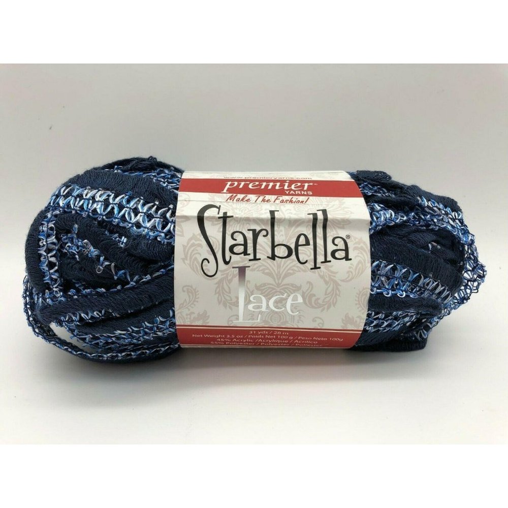 Premier Yarns Starbella Lace Marine #51-08 Navy Blue 1 Skein #6 Bulky Ruffle